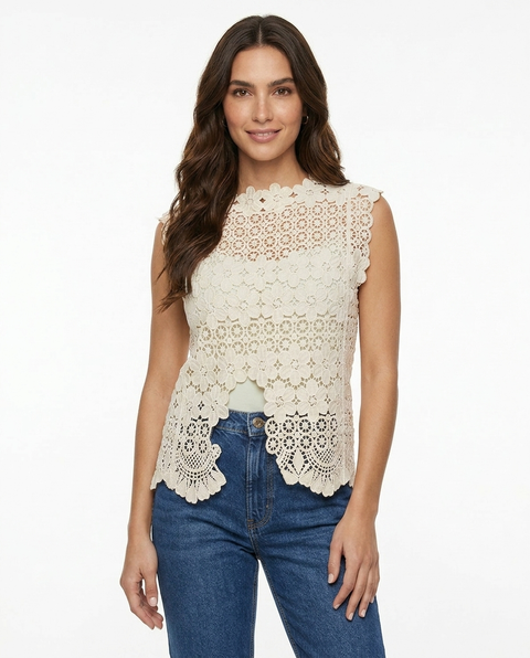 Blusa Guipiur Blanco