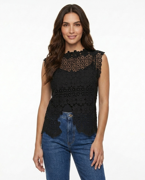 Blusa Guipiur Negro