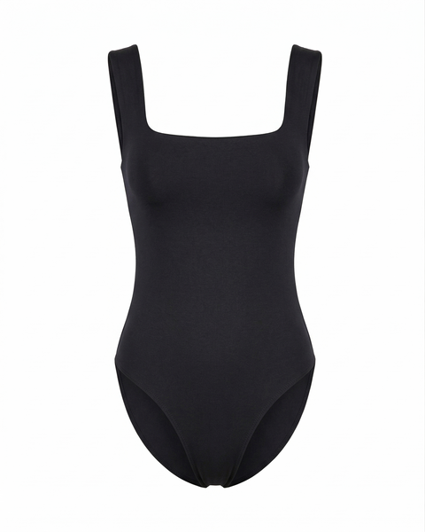 Body Escote Cuadrado Negro