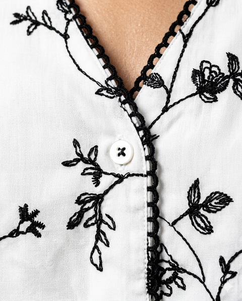 Camisa Bordada Blanco