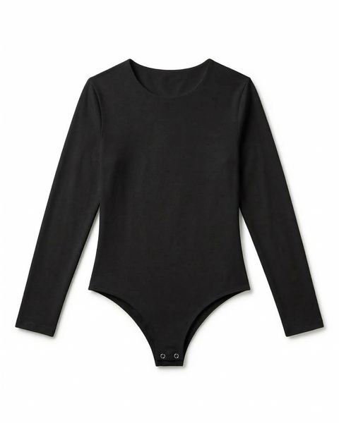 Body Basico Manga Larga Negro