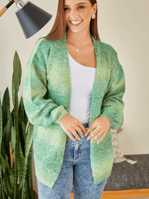 Cardigan Arcoiris Verde