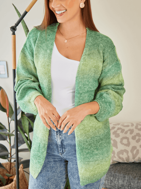 Cardigan Arcoiris Verde