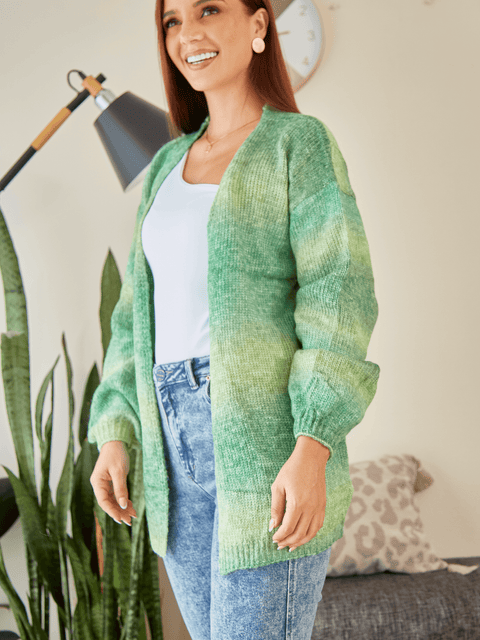 Cardigan Arcoiris Verde