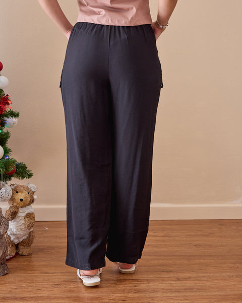 Pantalón Bolsillos Guipiur Negro
