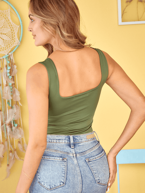 Body Escote Cuadrado Verde