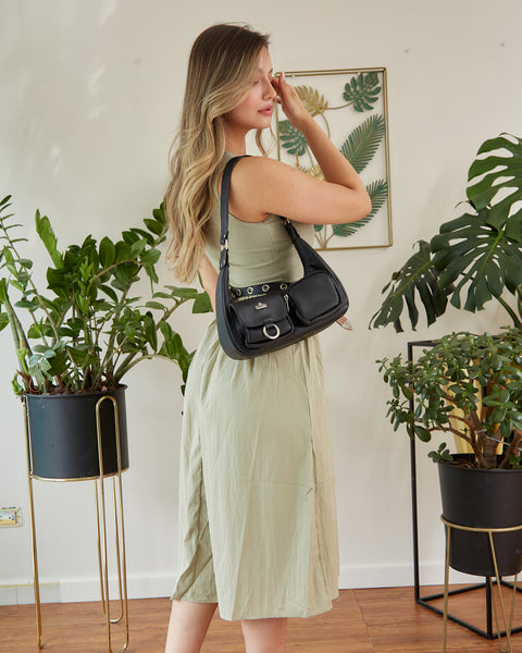 Vestido Midi Manga Sisa Verde