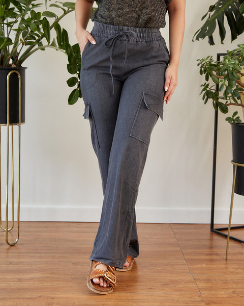 Pantalón Cargo Chambray