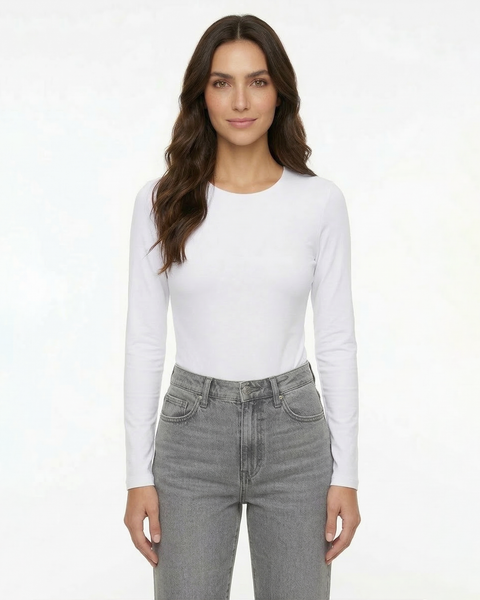 Body Basico Manga Larga Beige
