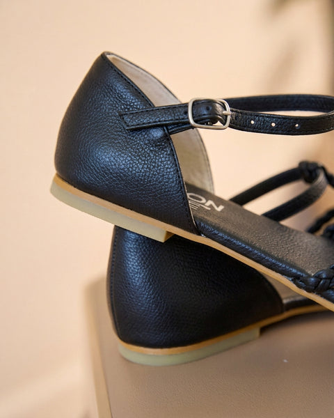 Sandalia Cangrejeras Trenza Negro