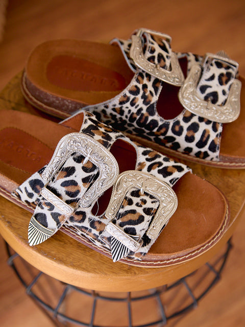 Sandalias Dos Hebillas Vaqueras Animal Print