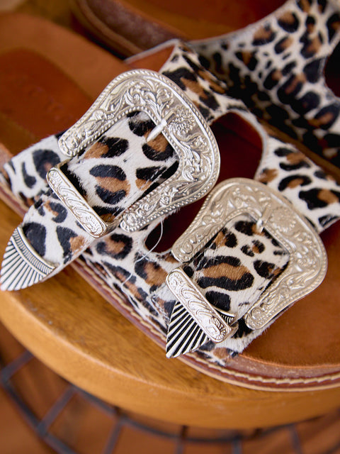Sandalias Dos Hebillas Vaqueras Animal Print