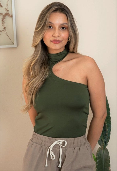 Blusa Asimétrica Verde Militar