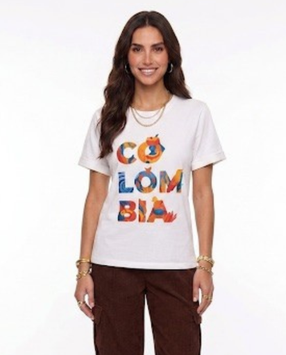 Camiseta Premium Colombia Aves Beige