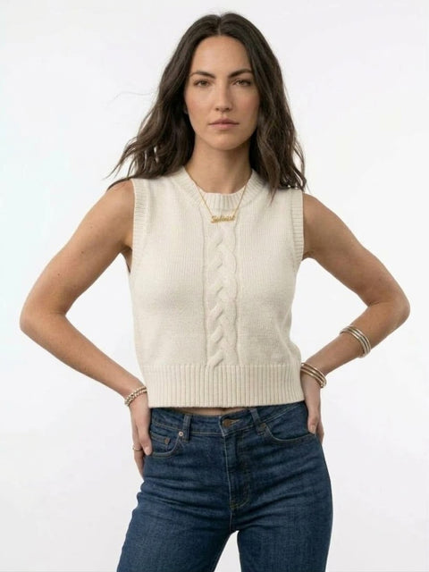 Chaleco Trenzado Beige