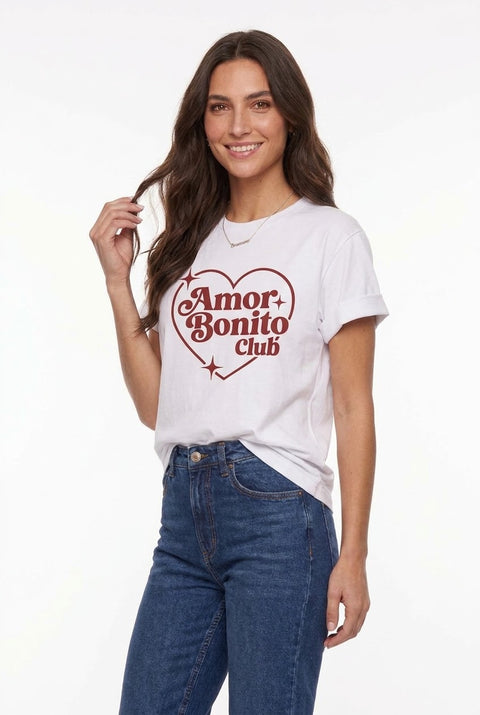 Camiseta Premium Amor Bonito Club Beige