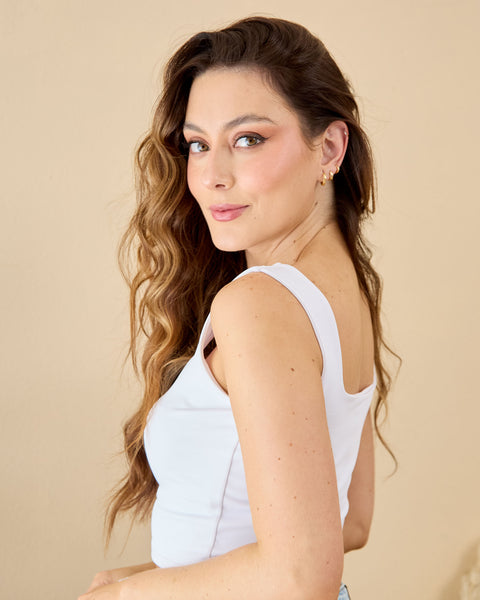 Crop Top Escote Cuadrado 035 Blanco