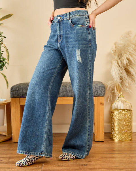 Jean Palazzo Roto Azul Oscuro