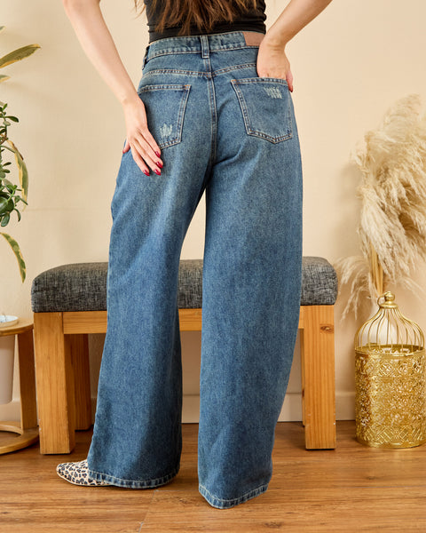 Jean Palazzo Roto Azul Oscuro