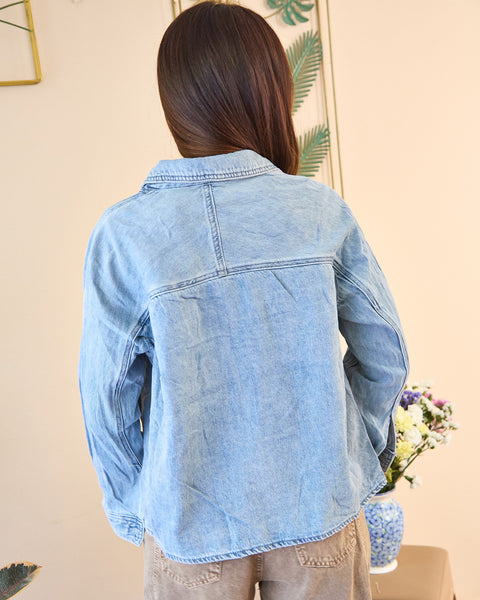Chaqueta Denim Bolsillo Azul