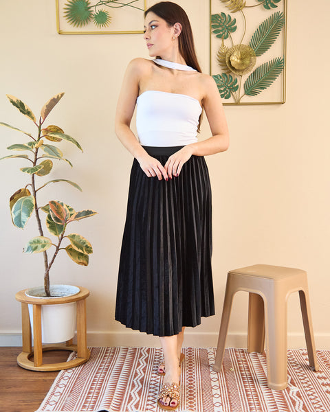 Falda Plisada Velvetin Negro