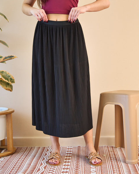 Falda Mini Plisados Negro