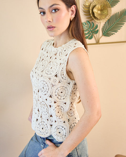 Blusa Guipiur Tupido Beige