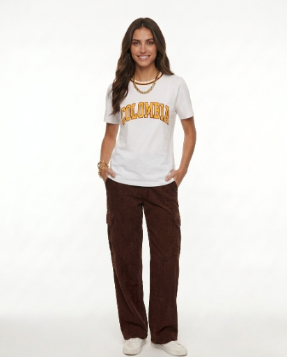 Camiseta Premium Colombia Beisbolera Beige