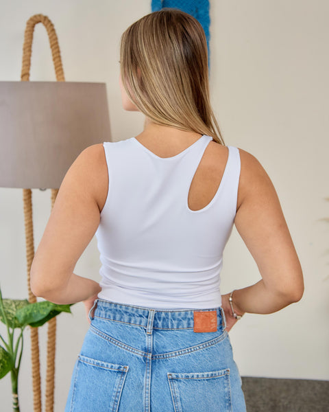 Blusa Escote Gota Blanco