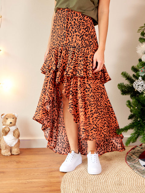 Falda cola de pato boleros Animal Print Terracota