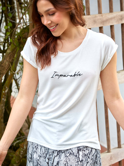 Camiseta Manga Corta con Doblez Imparable Crudo