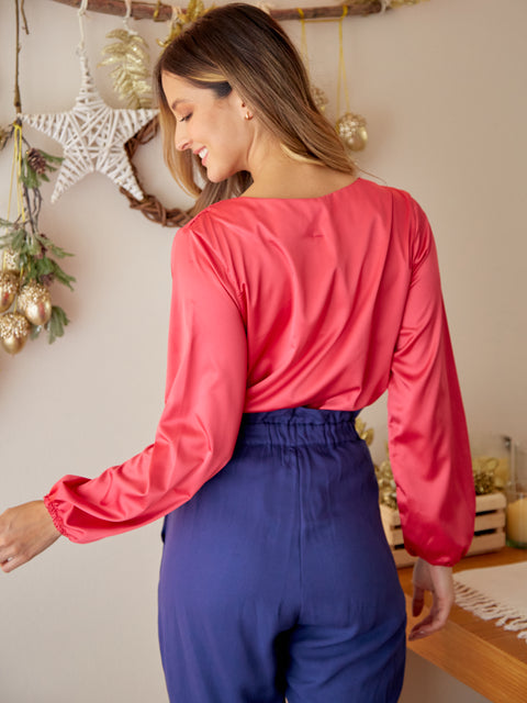 Blusa Cruzada Fucsia 