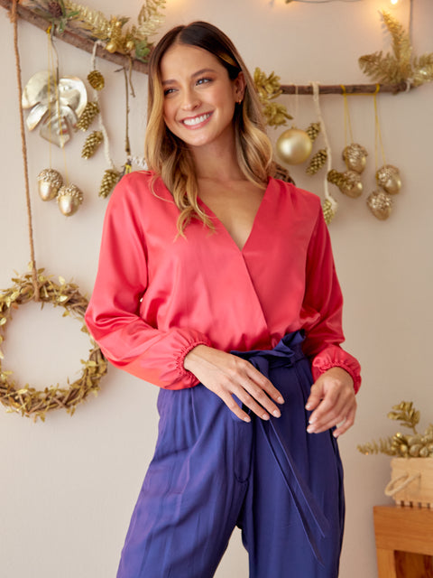 Blusa Cruzada Fucsia 