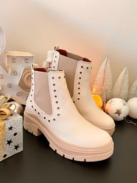 Botin Resorte Taches Beige