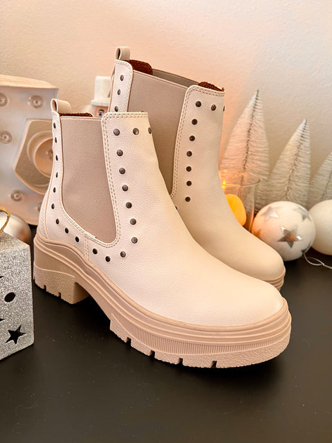 Botin Resorte Taches Beige