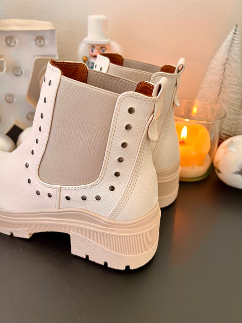 Botin Resorte Taches Beige