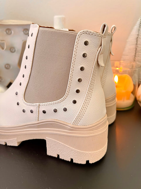 Botin Resorte Taches Beige