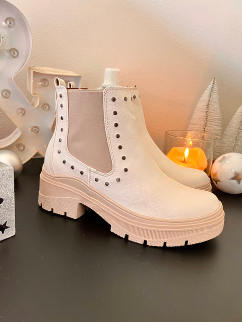 Botin Resorte Taches Beige