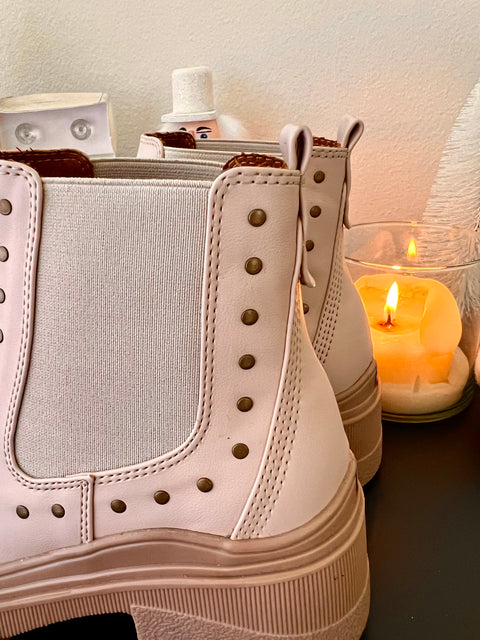 Botin Resorte Taches Rosado Claro